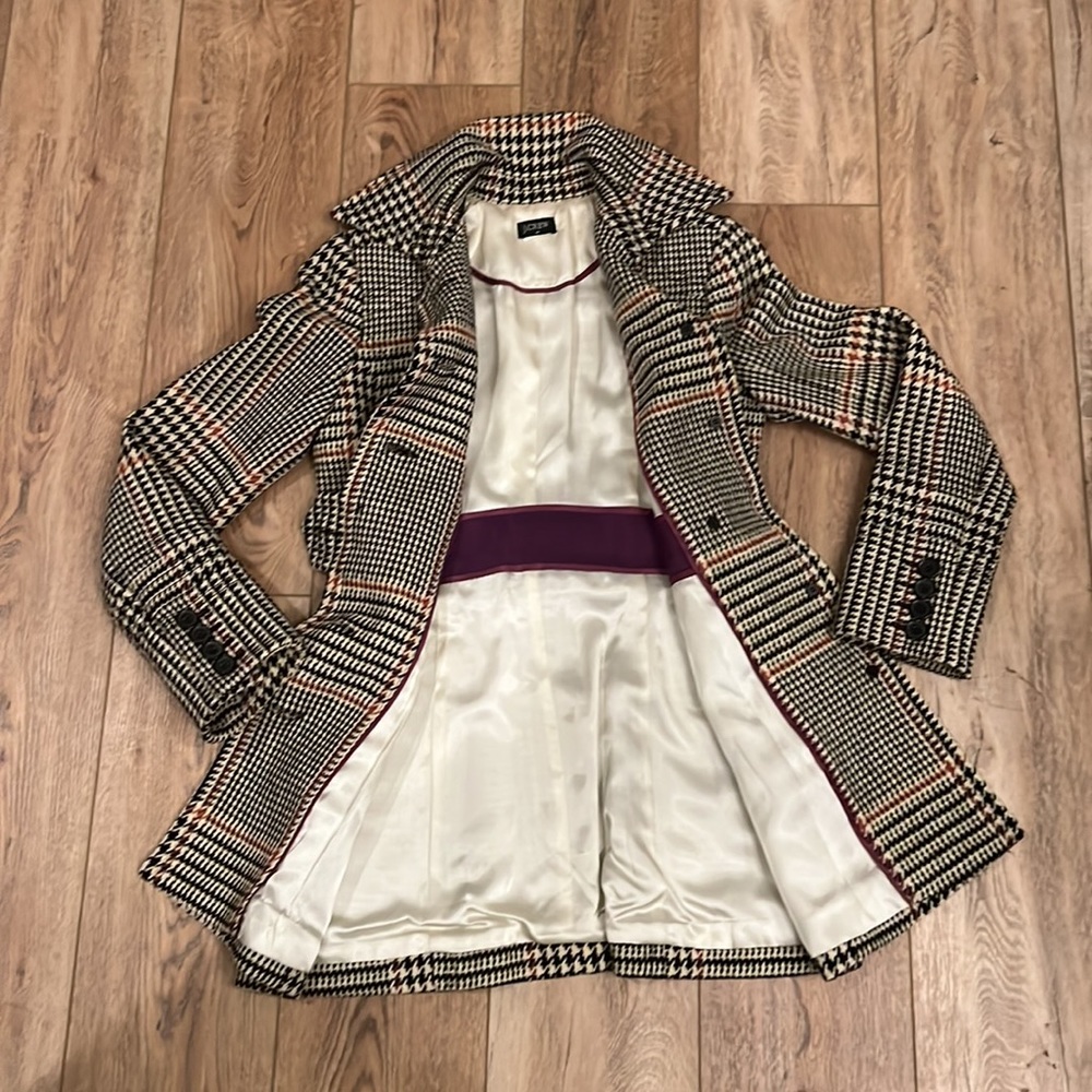 J Crew | Houndstooth Pea Coat